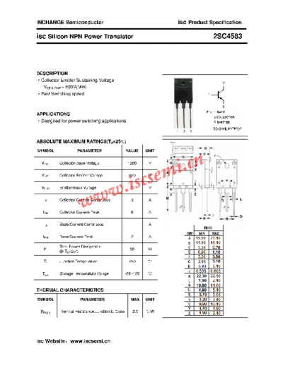 Inchange Semiconductor 2sc4583  . Electronic Components Datasheets Active components Transistors Inchange Semiconductor 2sc4583.pdf