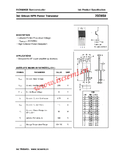 . Electronic Components Datasheets 2sd859  . Electronic Components Datasheets Active components Transistors Inchange Semiconductor 2sd859.pdf