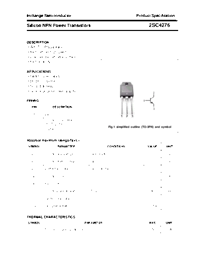 Inchange Semiconductor 2sc4276  . Electronic Components Datasheets Active components Transistors Inchange Semiconductor 2sc4276.pdf