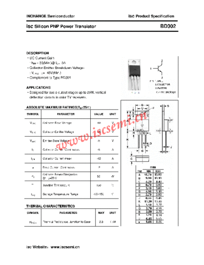 Inchange Semiconductor bd302  . Electronic Components Datasheets Active components Transistors Inchange Semiconductor bd302.pdf