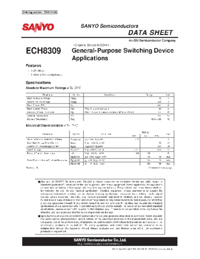 Sanyo ech8309  . Electronic Components Datasheets Active components Transistors Sanyo ech8309.pdf