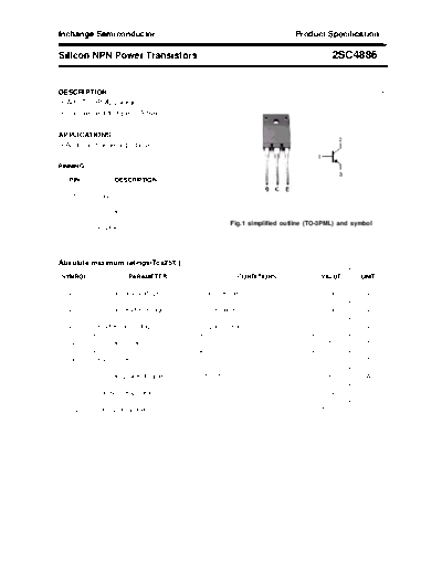 Inchange Semiconductor 2sc4886  . Electronic Components Datasheets Active components Transistors Inchange Semiconductor 2sc4886.pdf