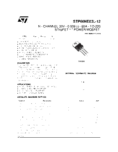 ST p60ne03l--  . Electronic Components Datasheets Active components Transistors ST stp60ne03l--.pdf