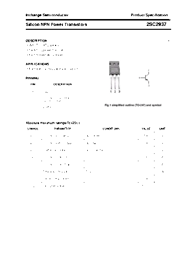 Inchange Semiconductor 2sc2937  . Electronic Components Datasheets Active components Transistors Inchange Semiconductor 2sc2937.pdf