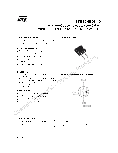 ST stb80ne06-10  . Electronic Components Datasheets Active components Transistors ST stb80ne06-10.pdf