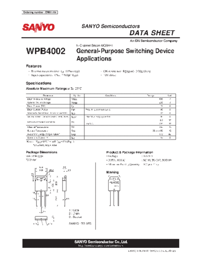 Sanyo wpb4002  . Electronic Components Datasheets Active components Transistors Sanyo wpb4002.pdf