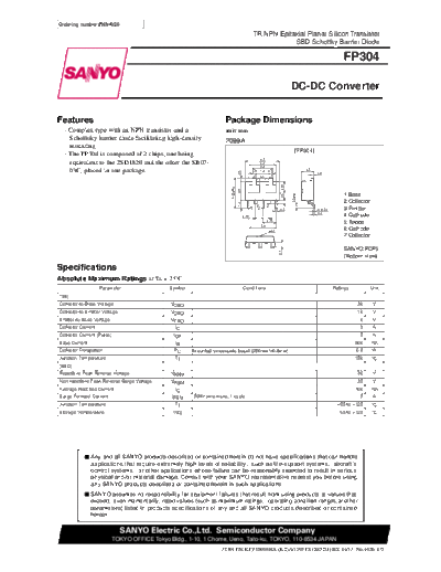 Sanyo fp304  . Electronic Components Datasheets Active components Transistors Sanyo fp304.pdf
