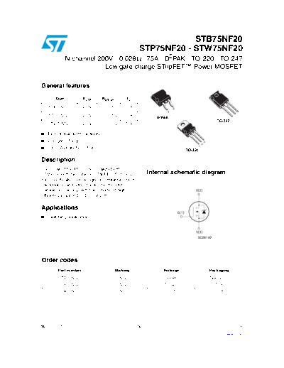 ST b75nf20  p75nf20  w75nf20  . Electronic Components Datasheets Active components Transistors ST stb75nf20_stp75nf20_stw75nf20.pdf