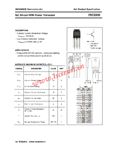 Inchange Semiconductor 2sc3300  . Electronic Components Datasheets Active components Transistors Inchange Semiconductor 2sc3300.pdf