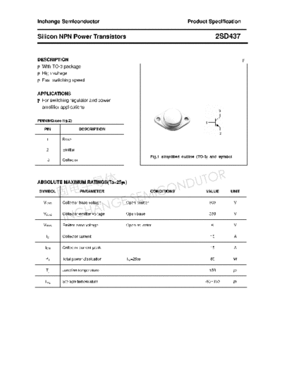 Inchange Semiconductor 2sd437  . Electronic Components Datasheets Active components Transistors Inchange Semiconductor 2sd437.pdf