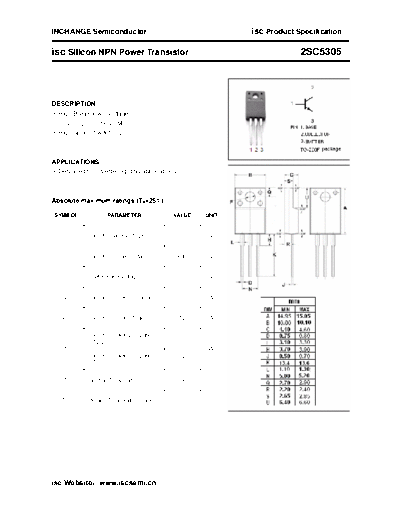 Inchange Semiconductor 2sc5305  . Electronic Components Datasheets Active components Transistors Inchange Semiconductor 2sc5305.pdf