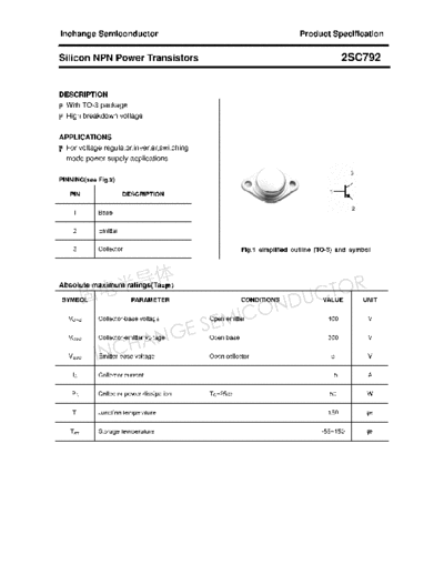 Inchange Semiconductor 2sc792  . Electronic Components Datasheets Active components Transistors Inchange Semiconductor 2sc792.pdf