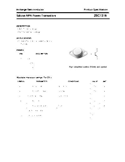 Inchange Semiconductor 2sc1316  . Electronic Components Datasheets Active components Transistors Inchange Semiconductor 2sc1316.pdf