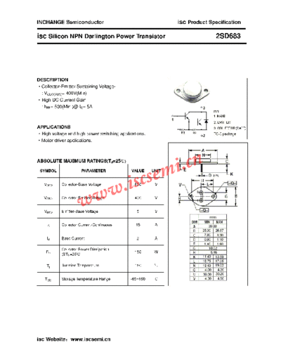 Inchange Semiconductor 2sd683  . Electronic Components Datasheets Active components Transistors Inchange Semiconductor 2sd683.pdf