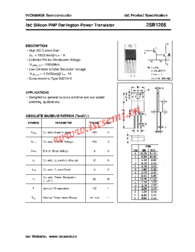 Inchange Semiconductor 2sb1286  . Electronic Components Datasheets Active components Transistors Inchange Semiconductor 2sb1286.pdf