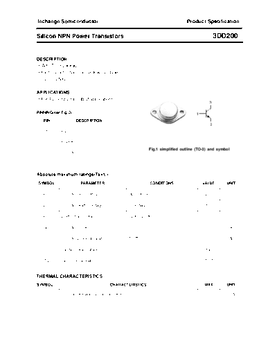 Inchange Semiconductor 3dd200  . Electronic Components Datasheets Active components Transistors Inchange Semiconductor 3dd200.pdf