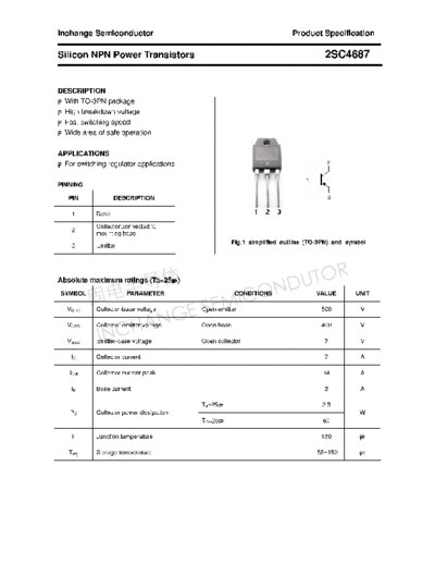 Inchange Semiconductor 2sc4687  . Electronic Components Datasheets Active components Transistors Inchange Semiconductor 2sc4687.pdf