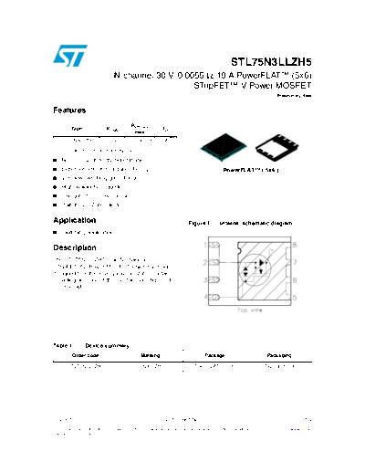 ST stl75n3llzh5  . Electronic Components Datasheets Active components Transistors ST stl75n3llzh5.pdf