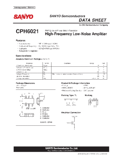 Sanyo cph6021  . Electronic Components Datasheets Active components Transistors Sanyo cph6021.pdf