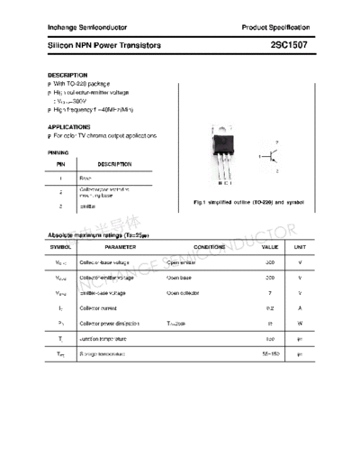 Inchange Semiconductor 2sc1507  . Electronic Components Datasheets Active components Transistors Inchange Semiconductor 2sc1507.pdf
