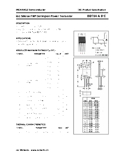 Inchange Semiconductor bdt64 a b c  . Electronic Components Datasheets Active components Transistors Inchange Semiconductor bdt64_a_b_c.pdf