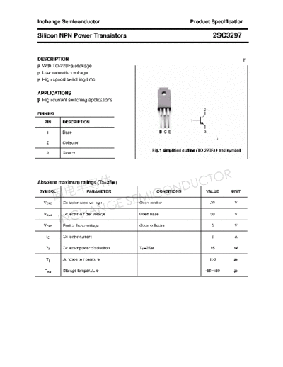 Inchange Semiconductor 2sc3297  . Electronic Components Datasheets Active components Transistors Inchange Semiconductor 2sc3297.pdf