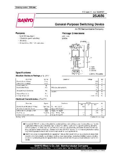 Sanyo 2sj656  . Electronic Components Datasheets Active components Transistors Sanyo 2sj656.pdf
