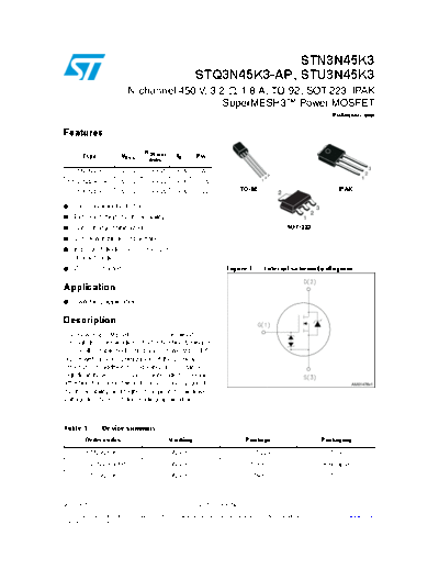 ST n3n45k3  q3n45k3-ap  u3n45k3  . Electronic Components Datasheets Active components Transistors ST stn3n45k3_stq3n45k3-ap_stu3n45k3.pdf