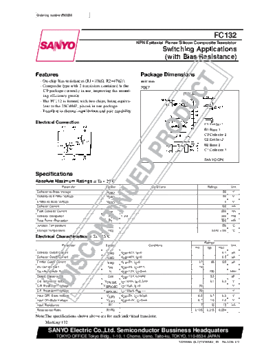 Sanyo fc132  . Electronic Components Datasheets Active components Transistors Sanyo fc132.pdf