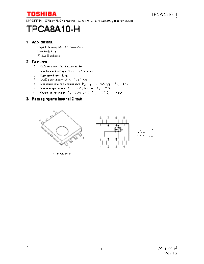 Toshiba tpca8a10-h en datasheet 110619  . Electronic Components Datasheets Active components Transistors Toshiba tpca8a10-h_en_datasheet_110619.pdf