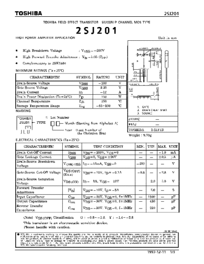 2 22sj201  . Electronic Components Datasheets Various datasheets 2 22sj201.pdf