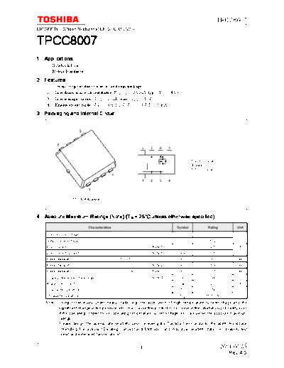 Toshiba tpcc8007 en datasheet 110609  . Electronic Components Datasheets Active components Transistors Toshiba tpcc8007_en_datasheet_110609.pdf