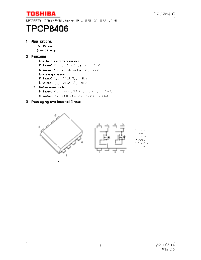 Toshiba tpcp8406 en datasheet 110314  . Electronic Components Datasheets Active components Transistors Toshiba tpcp8406_en_datasheet_110314.pdf