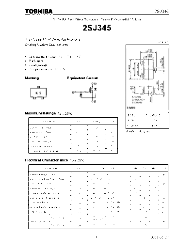 Toshiba 2sj345  . Electronic Components Datasheets Active components Transistors Toshiba 2sj345.pdf