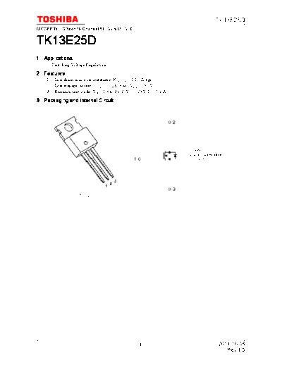 Toshiba tk13e25d en datasheet 111005  . Electronic Components Datasheets Active components Transistors Toshiba tk13e25d_en_datasheet_111005.pdf