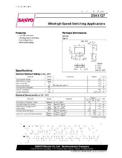 2 22sk1727  . Electronic Components Datasheets Various datasheets 2 22sk1727.pdf