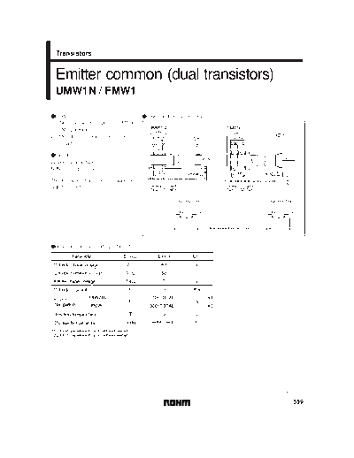 Rohm umw1n  . Electronic Components Datasheets Active components Transistors Rohm umw1n.pdf
