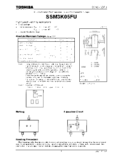 Toshiba ssm3k05fu 071101  . Electronic Components Datasheets Active components Transistors Toshiba ssm3k05fu_071101.pdf