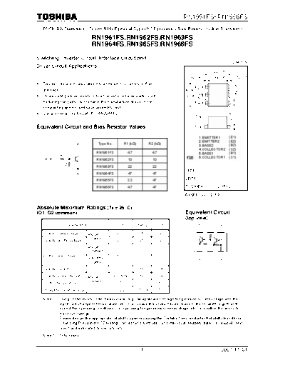 Toshiba rn1961fs rn1962fs rn1963fs rn1964fs rn1965fs rn1966fs  . Electronic Components Datasheets Active components Transistors Toshiba rn1961fs_rn1962fs_rn1963fs_rn1964fs_rn1965fs_rn1966fs.pdf
