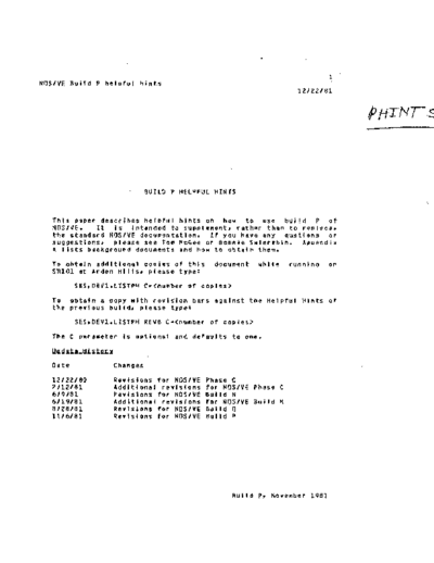 cdc NOS VE Build P Helpful Hints Nov81  . Rare and Ancient Equipment cdc cyber cyber_180 NOS_VE integration NOS_VE_Build_P_Helpful_Hints_Nov81.pdf