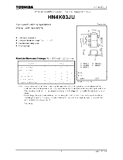 Toshiba hn4k03ju 071101  . Electronic Components Datasheets Active components Transistors Toshiba hn4k03ju_071101.pdf