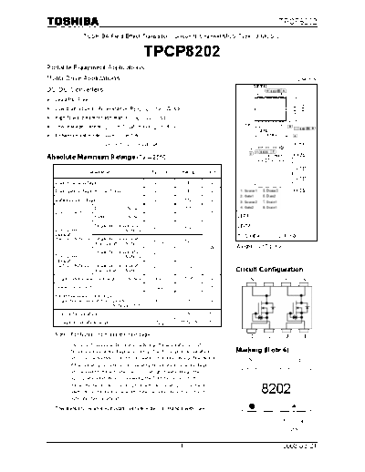 Toshiba tpcp8202  . Electronic Components Datasheets Active components Transistors Toshiba tpcp8202.pdf