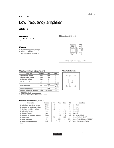 Rohm us6t6  . Electronic Components Datasheets Active components Transistors Rohm us6t6.pdf