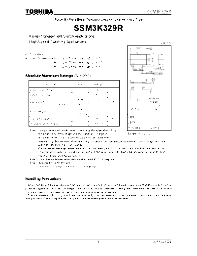 Toshiba ssm3k329r 110304  . Electronic Components Datasheets Active components Transistors Toshiba ssm3k329r_110304.pdf