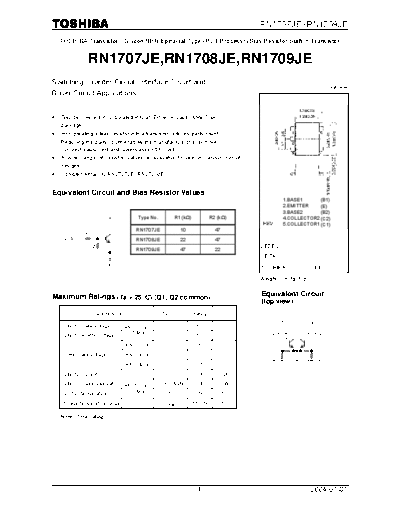 Toshiba rn1707je-rn1709je  . Electronic Components Datasheets Active components Transistors Toshiba rn1707je-rn1709je.pdf
