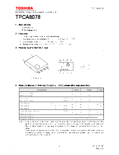 Toshiba tpca8078 en datasheet 110831  . Electronic Components Datasheets Active components Transistors Toshiba tpca8078_en_datasheet_110831.pdf