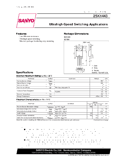 2 22sk1443  . Electronic Components Datasheets Various datasheets 2 22sk1443.pdf