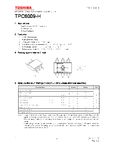 Toshiba tpc6009-h en datasheet 101129  . Electronic Components Datasheets Active components Transistors Toshiba tpc6009-h_en_datasheet_101129.pdf