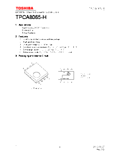 Toshiba tpca8065-h en datasheet 100902  . Electronic Components Datasheets Active components Transistors Toshiba tpca8065-h_en_datasheet_100902.pdf