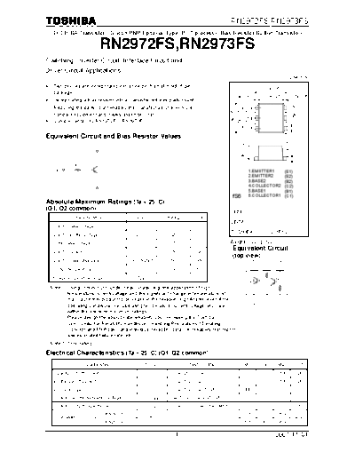 Toshiba rn2972fs rn2973fs  . Electronic Components Datasheets Active components Transistors Toshiba rn2972fs_rn2973fs.pdf